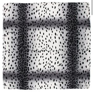 Christian DIOR Black & White Cheetah Silk Scarf